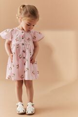 Next Baby % 100 Pamuklu Pembe Çilek Desenli Elbise