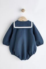 Next Baby % 100 Pamuklu Lacivert Denizci Romper Çorap Set