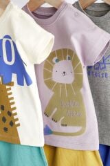 Next Baby % 100 Pamuklu Mavi Fil Desenli 3’lü Şortlu Alt Üst Takım