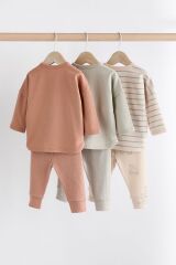 Next Baby Pamuklu Mineral Çiftliği Uzun Kollu 3’lü Alt Üst Takım