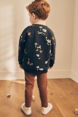 Next Baby Pamuklu Black Brown Safari Swearshirt Alt Üst Takım