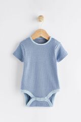 Next Baby % 100 Pamuklu Mavi Dinazor Desenli Salopet Body Zıbın Set