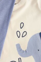 Next Baby Pamuklu Mavi Fil Desenli Uzun Kollu Alt Üst Takım