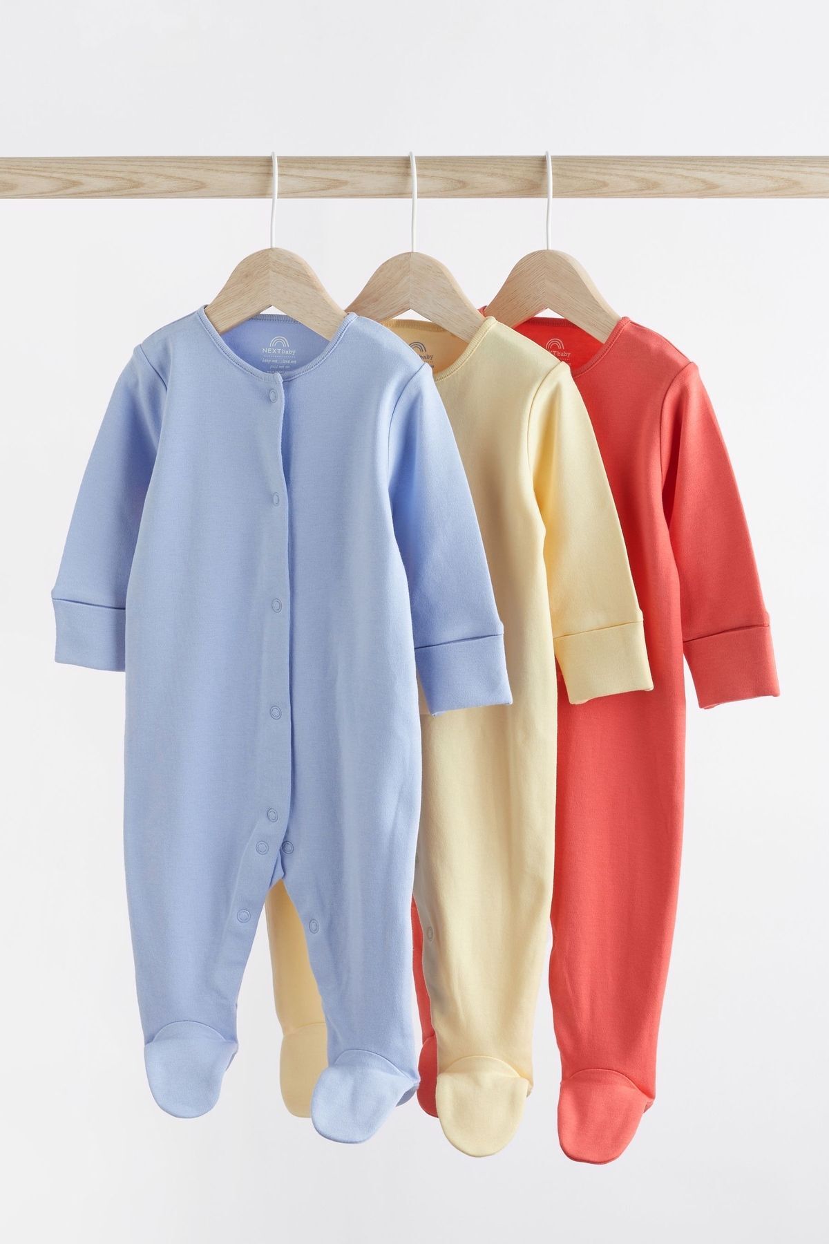Next Baby Pamuklu Mavi Sarı Kırmızı 3’lü Tulum Set Unisex