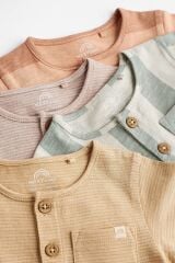 Next Baby Baby % 100 Pamuklu Mineraller Şerit Desenli 4’lü Romper Set