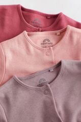 % 100 Pamuklu Pink 3’lü Tulum Set