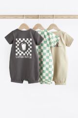 Next Baby % 100 Pamuklu Timsah Desenli 3’lü Romper Set