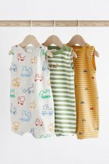 Next Baby % 100 Pamuklu Parlak Çiftlik Temalı 3’lü Romper Set