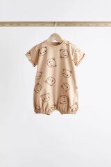 Next Baby %100 Organik Pamuklu Lacivert Ayı Desenli  3’lü Romper Set ALY00773