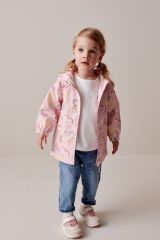 Next Baby Pembe Unicorn Desenli Suya Dayanıklı Kapüşonlu Ceket /Yağmurluk