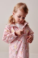 Next Baby Pembe Unicorn Desenli Suya Dayanıklı Kapüşonlu Ceket /Yağmurluk