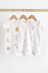 Next Baby Pamuklu Beyaz Safari 3’lü Romper Set