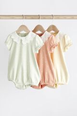 Next Baby Yeşil Sarı Dantel Yaka Romper 3’lü Set