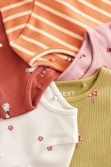 Next Baby Pamuklu Kahve Turuncu Hayvan Desenli Uzun Kollu 5’li Alt Üst Takım