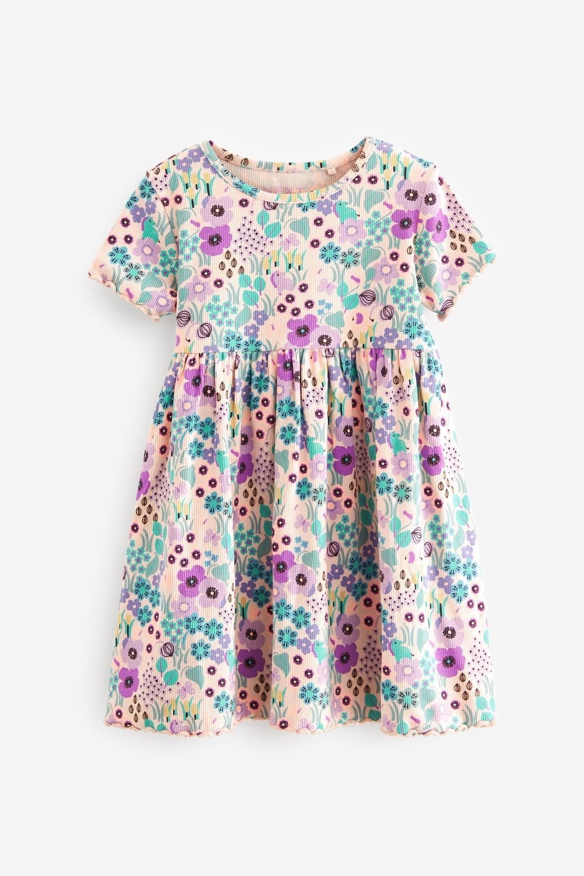 Next Baby % 100 Pamuklu Leylar Mor Çiçekli Elbise