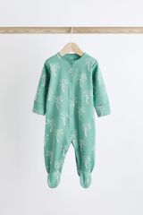 Next Baby % 100 Pamuklu Turuncu Krem Palmiye Desenli 5’li Tulum Set