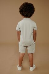 Next Baby % 100 Pamuklu Beyaz Polo Yaka Thsirt Şort Alt Üst Takım