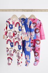 Next Baby Pembe Tavşan Desenli 3’lü Tulum Set Unisex