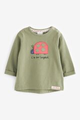 Next Baby % 100 Pamuklu Yeşil Turuncu Uzun Kollu 4’lü Tshirt Set