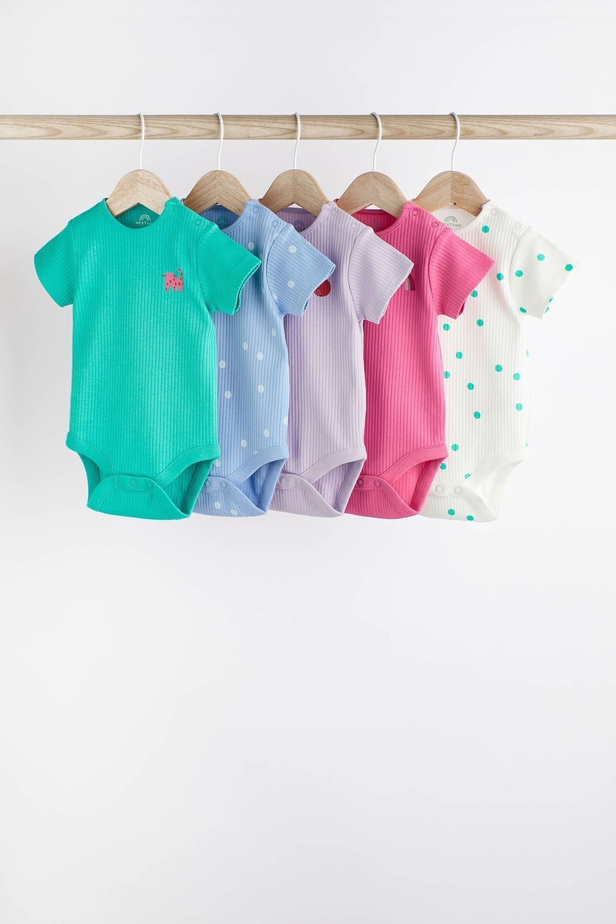 Next Baby % 100 Pamuklu Kısa Kollu 5’li Body Zıbın Set