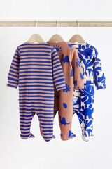 Next Baby % 100 Pamuklu Kobalt Mavisi Dino 3’lü Tulum Set