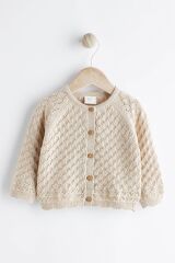 Next Baby % 100 Pamuklu Krem Örme Bebek Hırka