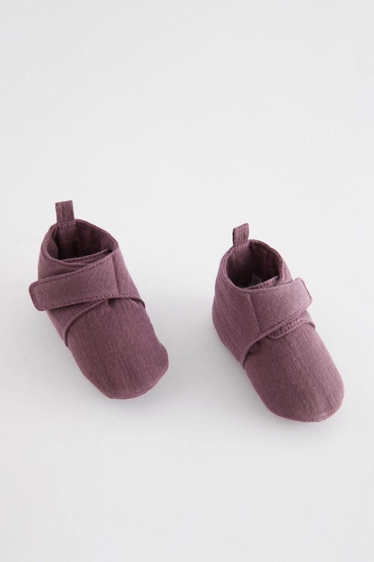 Next Baby % 100 Pamuklu Leylak Moru Müslin Yumuşak Taban Bebek Ayakkabısıı