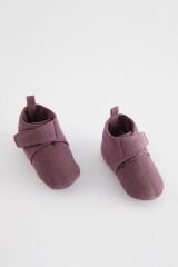 Next Baby % 100 Pamuklu Leylak Moru Müslin Yumuşak Taban Bebek Ayakkabısıı