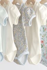 Next Baby % 100 Pamuklu Beyaz Ördek DesenliKısa Kollu 5’li Body Zıbın Set