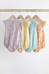 Next Baby Baby % 100 Pamuklu Multi Pastel Meyve Desenli 4’lü Rompet Set