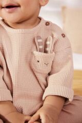 Next Baby Pamuklu Tavşan Desenli Uzun Kollu Alt Üst Takım