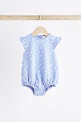 Next Baby % 100 Pamuklu Mavi Çiçek Desenli 4’lü Romper Set