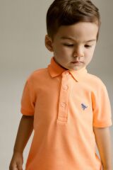 Next Baby % 100 Pamuklu Turuncu Polo Yaka Kısa Kollu Alt Üst Takım