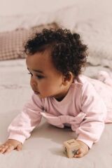 Next Baby Pamuklu Pembe Fiyonk Desenli Sweat Üst ve Tayt Alt Üst Takım
