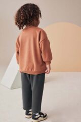 Next Baby Pamuklu Kızıl Kahve Uzun Kollu Seatshirt Jogger Pantolon Alt Üst Takım