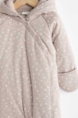 Next Baby Chocolate Brown Star Tam Polar Astarlı Astronot Tulum