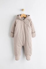 Next Baby Chocolate Brown Star Tam Polar Astarlı Astronot Tulum