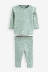 Next Baby % 100 Pamuklu Pink Green 3’lü Alt Üst Takım