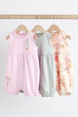 Next Baby % 100 Pamuklu Pembe Deniz Kabuğu Desenli 3’lü Romper Set