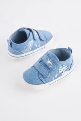 Next Baby Mavi Denim Dinazor Desenli Yumuşak Taban Bebek Ayakkabı