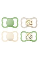 Air Day & Night Pacifier Krem Mavi 4'lü Emzik 6-16 ay