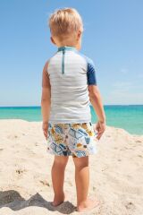 Next Baby Krem Safari Sunsafe UPF 50+ Güneş Korumalı Şortlu Mayo Alt Üst Takım