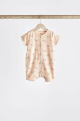 Next Baby % 100 Pamuklu Mavi Sarı Parlak Baskı 4’lü Romper Set