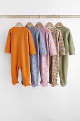 Next Baby % 100 Pamuklu Orange Flovers 5’li Tulum Set
