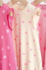 Next Baby % 100 Pamuklu Pembe Kalp Desenli 3’lü Romper Set