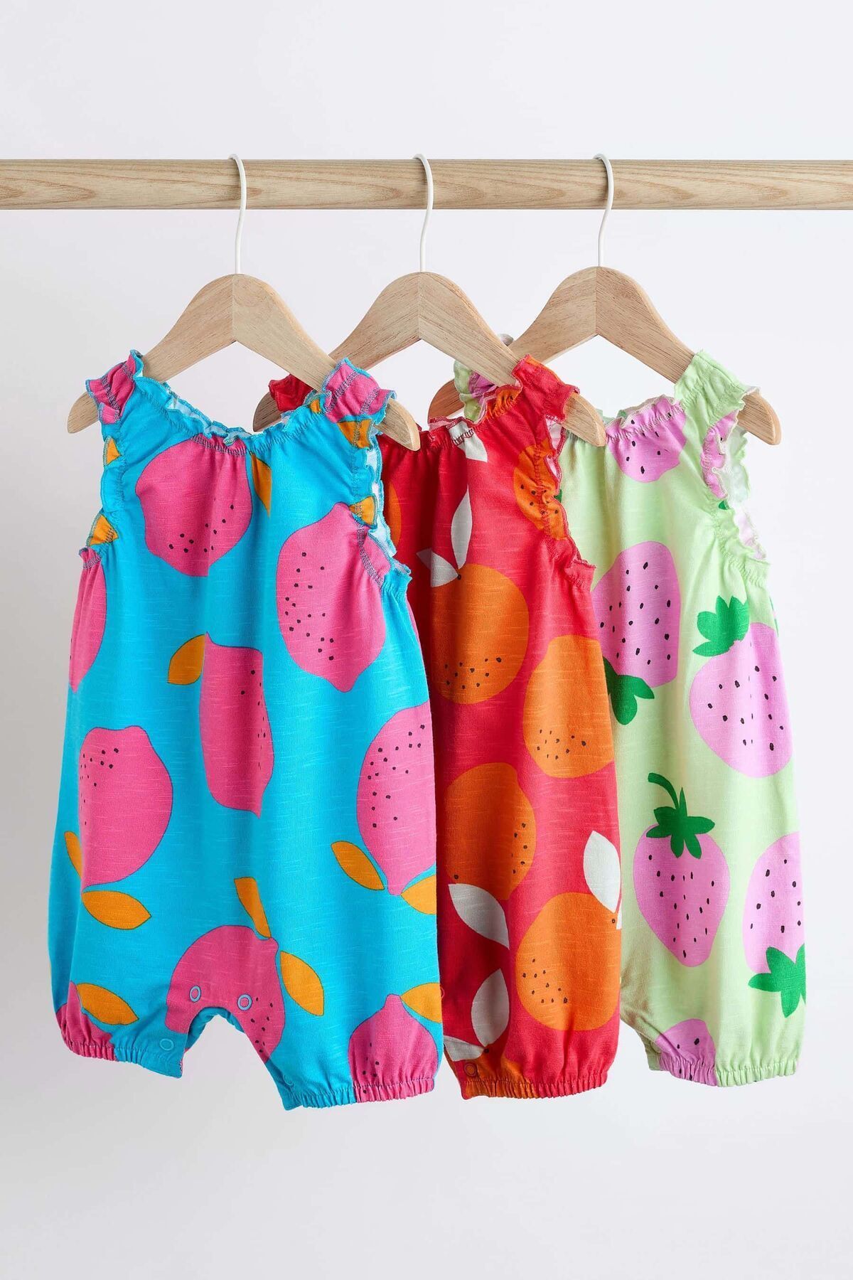 Next Baby % 100 Pamuklu Meyve Desenli 3’lü Romper Set