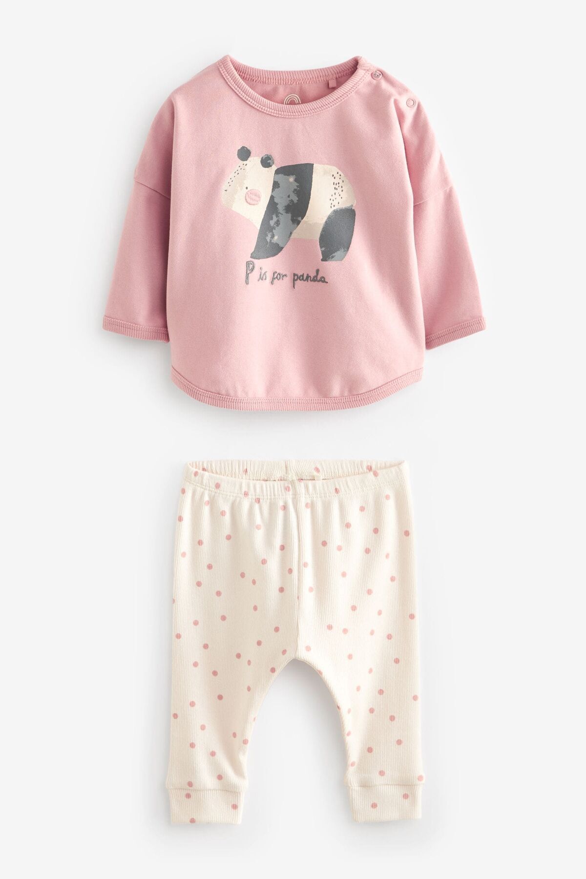 Next Baby Pamuklu Pembe Tavşan Desenli Uzun Kollu Alt Üst Takım