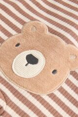 Next Baby % 100 Pamuklu Krem Ayıcık Desenli 4'lü Tulum Set