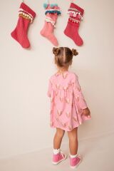 Next Baby % 100 Pamuklu Pink Reinder Elbise