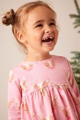 Next Baby % 100 Pamuklu Pink Reinder Elbise